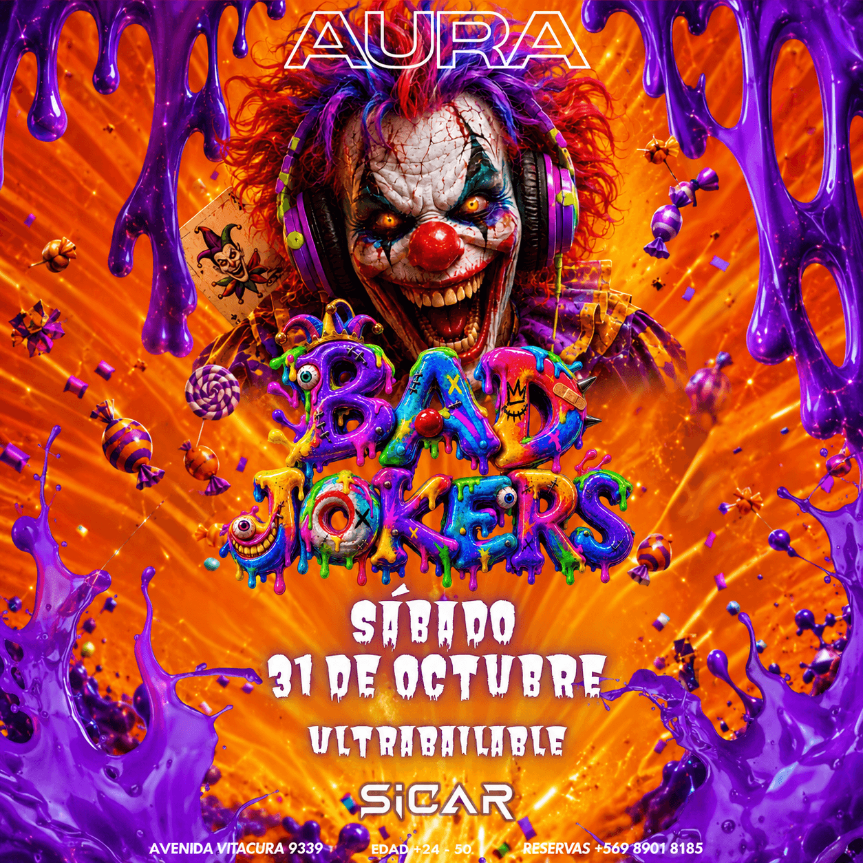 ★ BAD JOKERS ★ - HALLOWEEN AURA CLUB ★ SÁBADO 31 DE OCTUBRE ★ (+24)